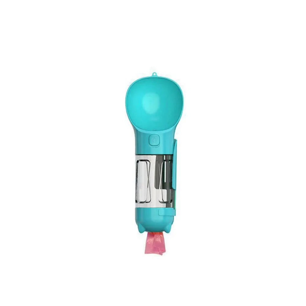 3-in-1 Portable Dog Water Bottle, Food Dispenser & Waste Bag Holder