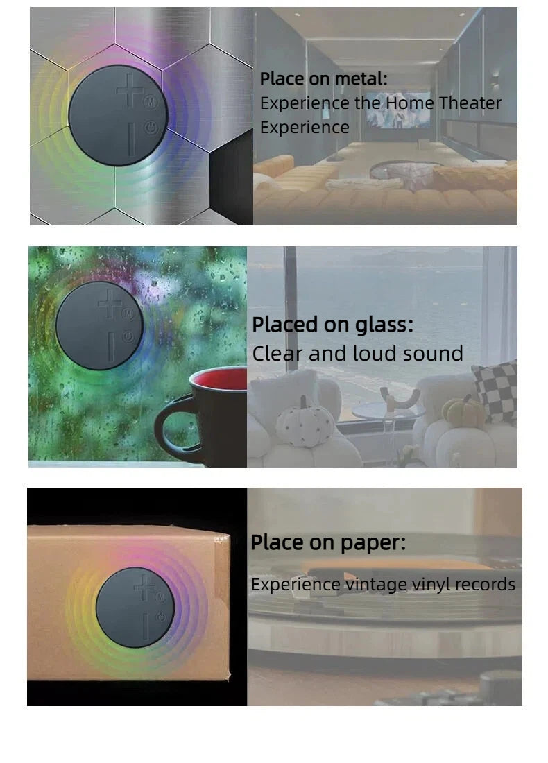 Portable Bone Conduction Bluetooth Speaker Mini Wireless Vibration Speaker HiFi Stereo TWS for Home Outdoor Travel