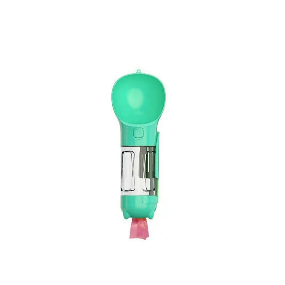 3-in-1 Portable Dog Water Bottle, Food Dispenser & Waste Bag Holder