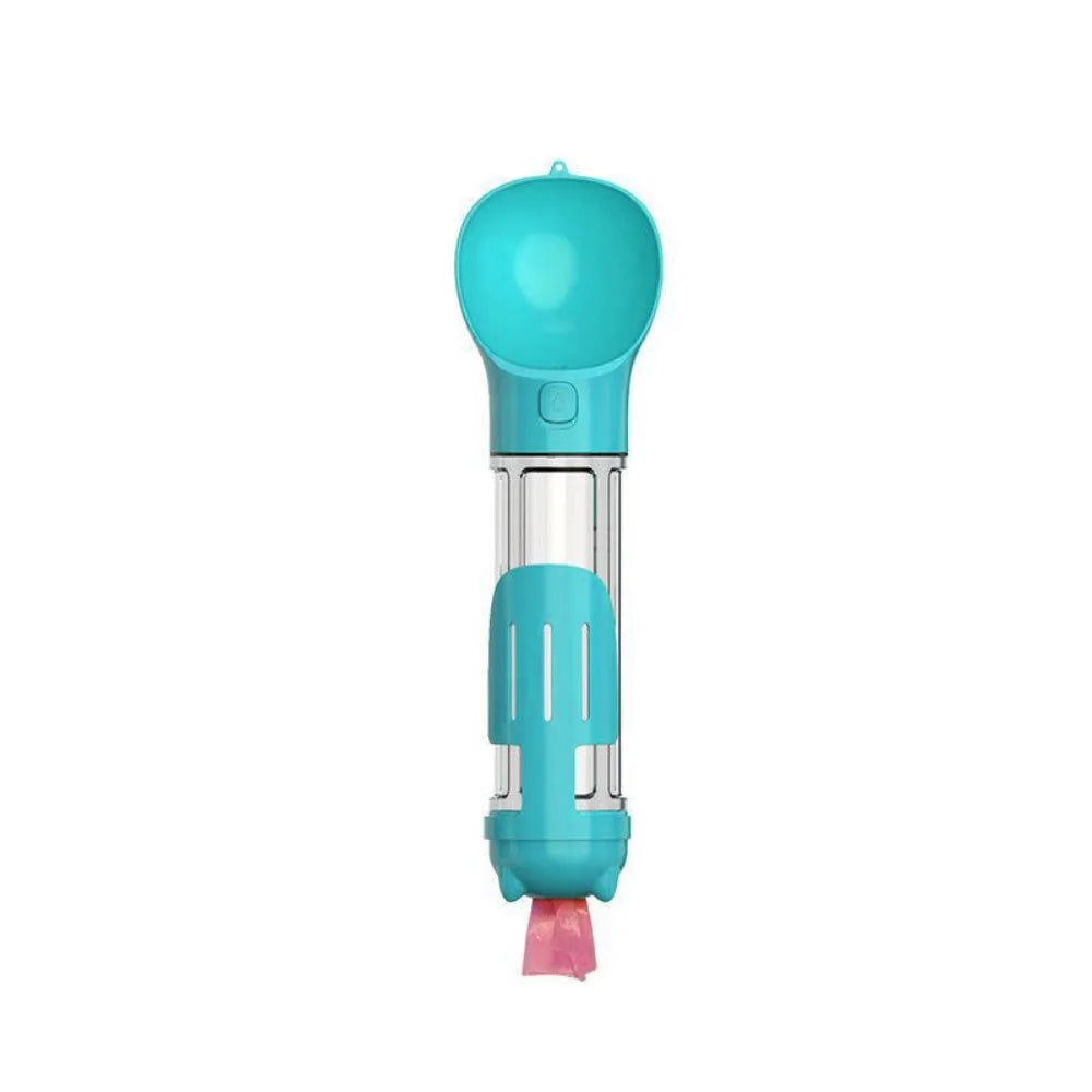 3-in-1 Portable Dog Water Bottle, Food Dispenser & Waste Bag Holder
