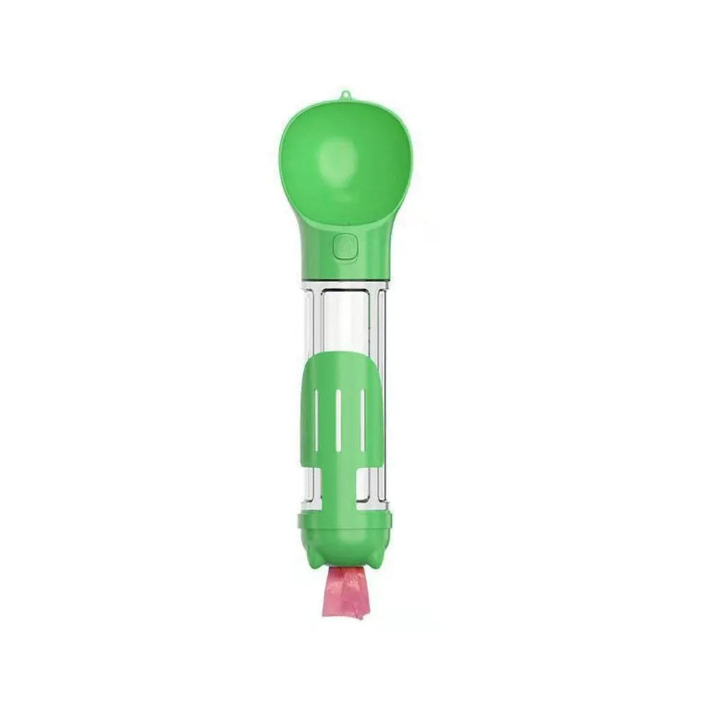 3-in-1 Portable Dog Water Bottle, Food Dispenser & Waste Bag Holder